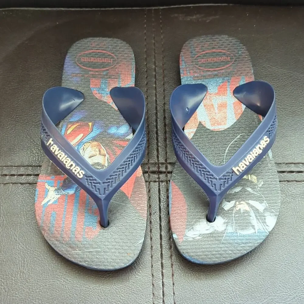 Havaianas Toddler Size 11 Navy Batman Vs Superman Flip Flop Sandals